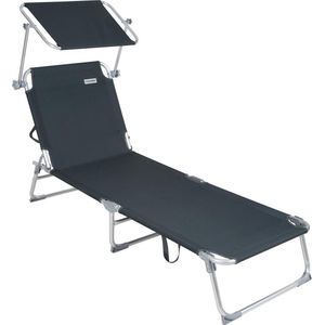 Sonnenliege Ibiza Grau 190x59x29cm Alu Sonnendach