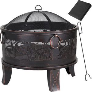 Gardebruk Vuurkorf Rond Ø 67 cm Vuurschaal Roestoptiek Terras Tuin Balkon Barbecue Feest Party Modern