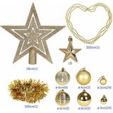 Kerstboom decoraties - Set van 66 - goudkleurig