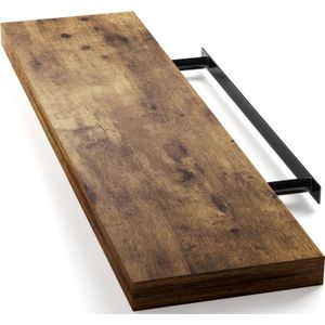 Casaria Wandplank Zwevend - 90 cm/15kg Belastbaar - Donker Eiken