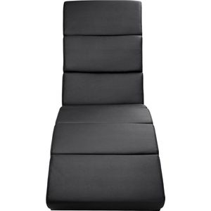 Casaria Relaxfauteuil XXL Massage- en Verwarmingsfunctie 186x89x55cm Ergonomische Stof Bekleed 180kg Belastbaar Woonkamer Chaise Longue Relaxzetel Zwart