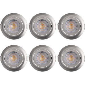 Monzana Spotjes Krog - 6 Stuks LED Dimbaar Draaibaar - Zilver