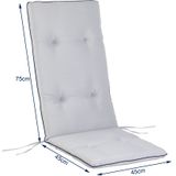 Auflage 6er-Set Vanamo Hellgrau 120x45x5cm