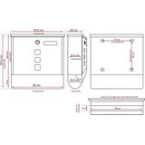 Monzana Design Brievenbus RVS – Krantenvak & 2 Sleutels - Antraciet