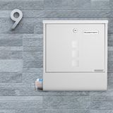 Monzana Design Brievenbus RVS – Krantenvak & 2 Sleutels - Wit