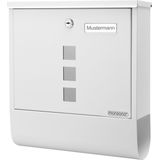 Monzana Design Brievenbus RVS – Krantenvak & 2 Sleutels - Wit