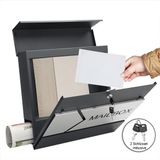 Designer - Brievenbus - Antraciet - Zilver - Met Krantentube - Weer- en Waterdicht