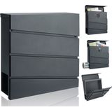 Monzana Brievenbus - 2 Sleutels Krantenvak Weersbestendig - Antraciet