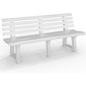 Casaria Gartenbank Orchidea, Sitzbank Wetterfest Kunststoff 240kg Belastbar 145x46cm Garten Weiß