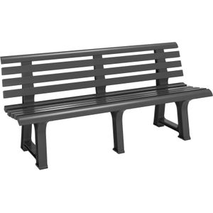 Gartenbank Sitzbank Wetterfest Kunststoff 240kg Belastbarkeit Rückenlehne 3-Standfüße 145x46cm Garten Balkon Terrasse Bank Ergonomisch Farbauswahl