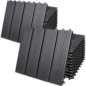 WPC Vlondertegels - Set van 22 Klassiek 30x30cm - Antraciet