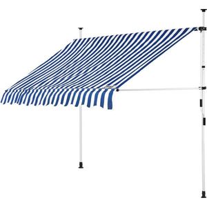 Detex Klemluifel Zonnewering - Verstelbaar 200x180 cm - Blauw Wit