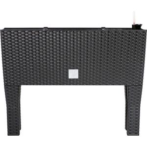 Deuba Plantenbak Hoog - Polyrattan 30 Liter - 60x25x46cm Antraciet
