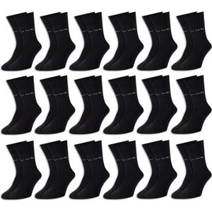 18 Paar Pierre Cardin® Herensokken met hoog gehalte aan katoen - zwart - 39/42