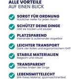 Opbergbox 4x30L – Deksel – Stapelbaar - Wielen