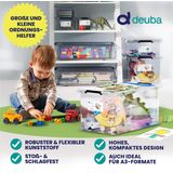 Deuba Opbergbox - Set van 4 Kunststof 60L 58x39x35cm - Transparant