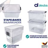 DEUBA Opbergbox Set van 6 - 2l BPA Vrij Stapelbaar - 19,5x15x11,5cm