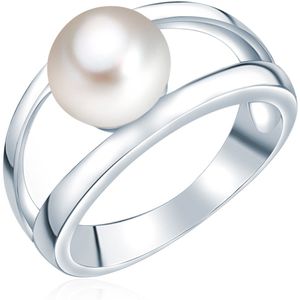 Valero Pearls Perlenring silber, mit Süßwasser-Zuchtperle