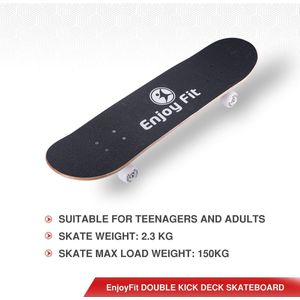 skateboard, compleet board 80 x 20 cm met ABEC-7 kogellagers, 9-laags esdoornhout voor kinderen, jongeren en volwassenen, belasting 150 kg (vuur)