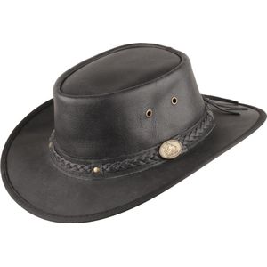 Lederen hoed Springbrook zwart, L