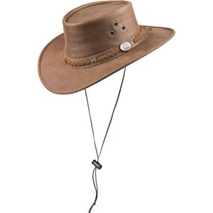 Lederen hoed Scippis Townsville bruin maat M