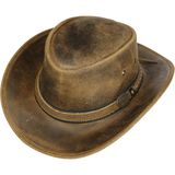 Lederen hoed Irving bruin S (let op hoed valt groter uit)