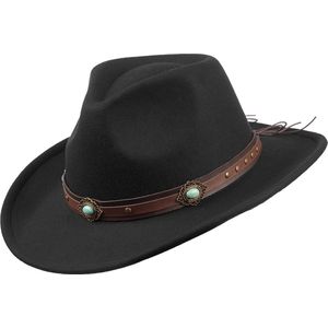 Western hoed Rockwell zwart S/M met verstelbare binnenband