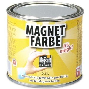 Magnetische verf Magpaint, 500 ml blikje, magnetische muurverf voor kinderlijk eenvoudig maken van magnetische ondergronden op kantoor en thuis