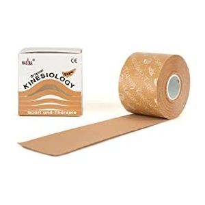 Nasara Originele kinesiologie fysio tape voor sport en medicijnen, rol grootte 5cm x 5m, beige