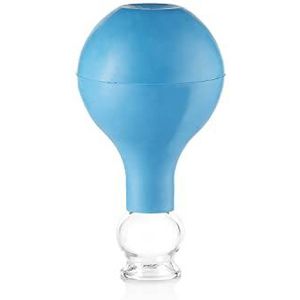 pulox Cupping glas van echt glas incl. zuignap in blauw, 25 mm