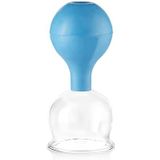 pulox Vakuum-Massager Schröpfglas aus Echtglas diverse Größen und Farben blau 62mm