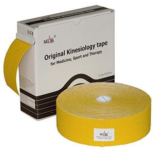 Nasara Originele kinesiologie Physio XXL tape voor sport en geneeskunde, rol grootte 5cm x 32m, geel