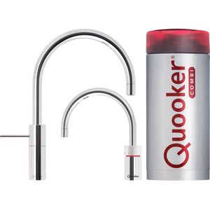 Quooker Nordic Round Twintaps Kokendwaterkraan met Combi Reservoir 22NRCHRTT, chroom