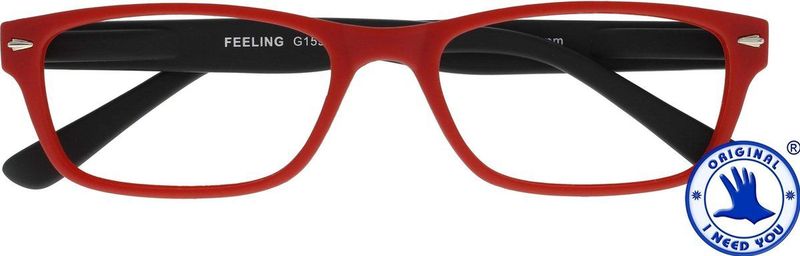 I Need You - I Need You Easy Line Leesbril - Rood-Zwart - +2.00 dpt
