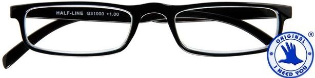 I Need You - Half-line - Leesbril - Zwart - +2.50 dpt, Veerscharnieren