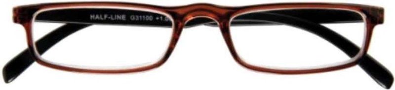 Leesbril - Rechthoekig - Met Look-Over Functie - Pootjes met Veerscharnieren