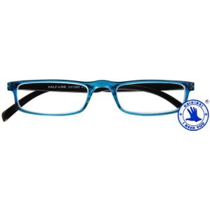 I NEED YOU HALF-LINE, G31200, kunststofbril met veertechniek, blauw-zwart, +3 dioptrieën