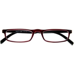 I NEED YOU HALF-LINE leesbril in 4 kleuren, van + 1.00 dpt tot + 3.00 dpt, Rood/Zwart