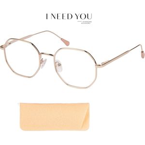 Leesbril I Need You Yoko +1.5 dpt zwart-goud