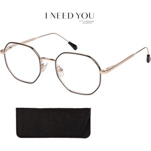 Leesbril I Need You Yoko +2.5 dpt groen-goud