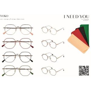 Leesbril I Need You Yoko assorti doos à 20 brillen en hoesjes