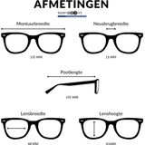 I Need You - Robin - Leesbril - Glanzend Zwart met Grijze Print - Gerecycled Kunststof