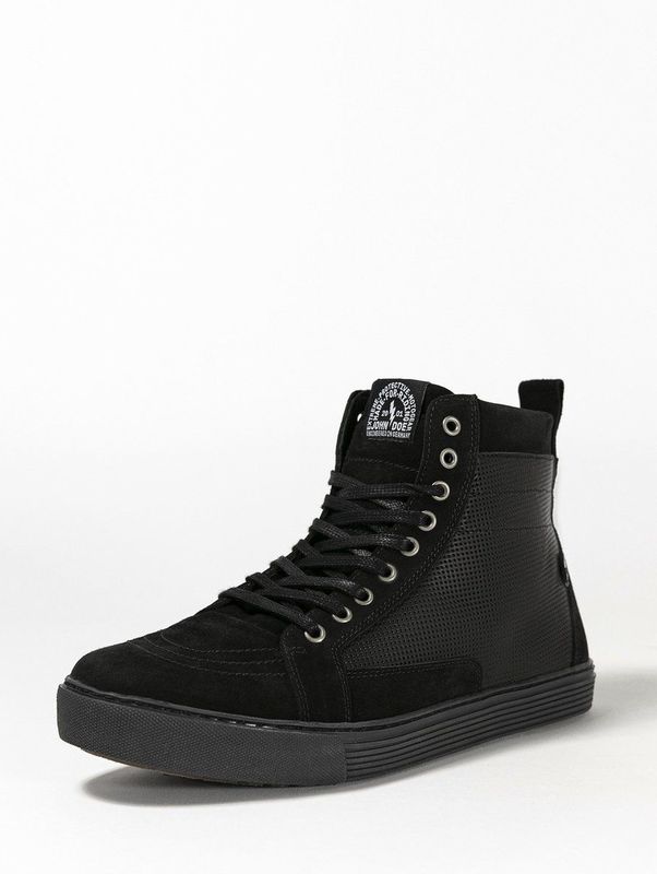 John Doe - Neo Motorschoenen - Zwart - Leer/Suède/Canvas