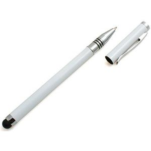 System-S 2 in 1 Stylus Pen Touch Pen beeldscherminvoerstift en balpen in wit voor smartphone, tablet, pc, PDA