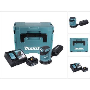 Makita DBO 180 RM1J 18 V 125 mm accu excentrische schuurmachine + 1x 4.0 Ah accu + lader + Makpac