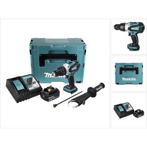 Makita DHP 458 RM1J accu klopboormachine 18 V 91 Nm + 1x oplaadbare accu 4.0 Ah + lader + Makpac