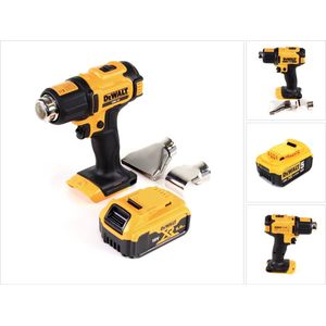 DeWalt DCE 530 N snoerloos heteluchtpistool 18V 530°C + 1x accu 5.0Ah + oppervlak- en reflectormondstuk - zonder oplader