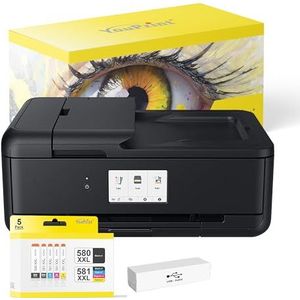 youprint Bundle TS9550 inkjetprinter, multifunctioneel apparaat (A3-printer, scanner, kopieer) met 5 comp inktpatronen voor PGI-580/CLI-581 XXL + USB-kabel