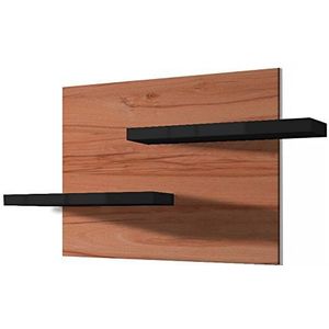 Regalwelt GmbH Wandplank hout beuken met plank Kleur selecteerbaar Zwart Hoogglans 110 x 60 x 15 cm