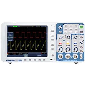 PeakTech 1240 – 2-kanaals geheugen-oscilloscoop (60 MHz) met USB-, VGA-, LAN-interface & 8 inch TFT-kleurendisplay, 20 automatische meetmodi, digitale oscilloscoop (10 miljoen o./ch.)